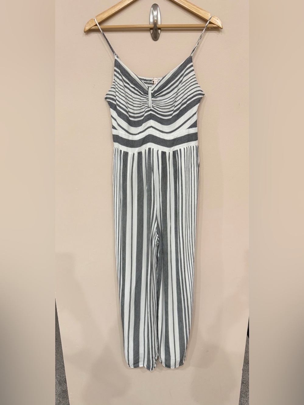 Skies Are Blue Sleeveless Womens Jumpsuit Size Large Striped Spaghetti Strap